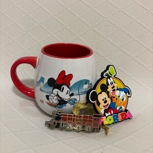 Disney Red and White Mug with Mickey and Friends Design